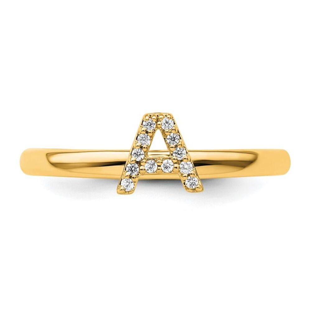 Kazi Luxury 14k Yellow Gold Stackable Diamond Ini… - image 4